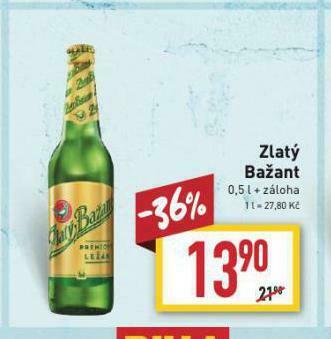 Billa Pivo zlatý bažant nabídka