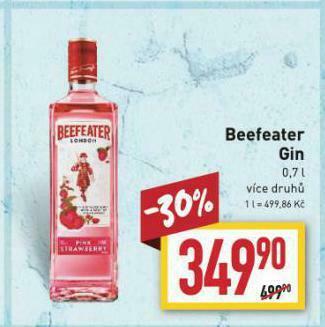 Billa Beefeater gin nabídka
