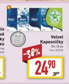 Billa Velvet kapesníčky nabídka