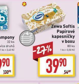 Billa Zewa softis kapesníčky nabídka