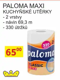 BENE Nápoje PALOMA MAXI KUCHYŇSKÉ UTĚRKY - 2 vrstvy, návin 69,3 m, 330 útržků nabídka