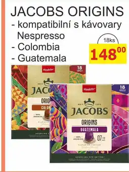 BENE Nápoje JACOBS ORIGINS - kompatibilní s kávovary Nespresso 18ks nabídka