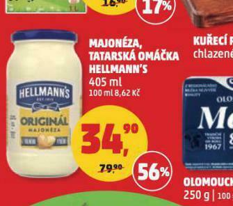 Penny Market Hellmann´s tatarská omáčka, majonéza nabídka