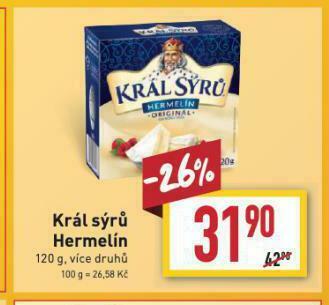 Billa Král sýrů hermelín nabídka