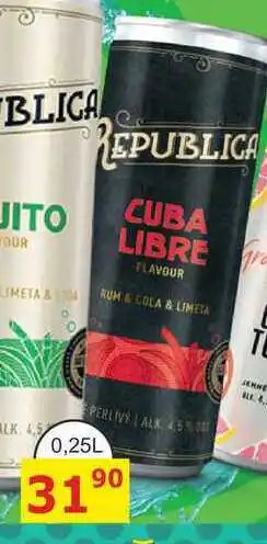 BENE Nápoje REPUBLICA CUBA LIBRE 0,25L míchaný nápoj, plech nabídka