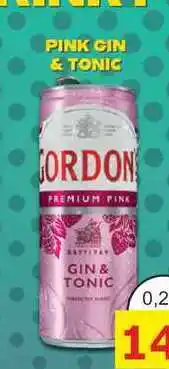 BENE Nápoje GORDON PREMIUM PINK GIN & TONIC 0,25L míchaný nápoj, plech nabídka