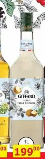 BENE Nápoje Giffard COCONUT nabídka