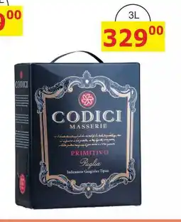 BENE Nápoje CODICI PRIMITIVO nabídka