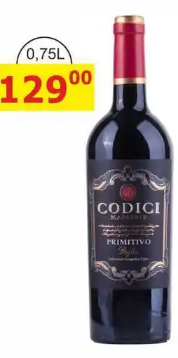 BENE Nápoje PRIMITIVO CODICI nabídka
