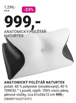 Möbelix Naturtex anatomický polštář nabídka