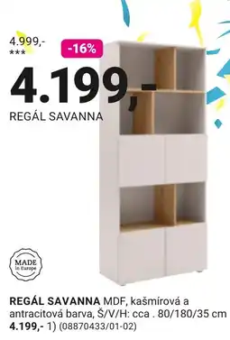 Möbelix Regál savanna nabídka