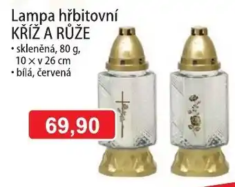 Lampa hřbitovní kříž a růže