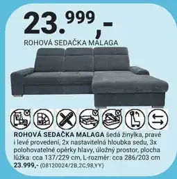 Möbelix Malaga rohová sedačka nabídka
