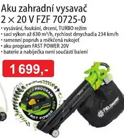 Fortel Aku zahradní vysavač 2 × 20 V FZF 70725-0 nabídka