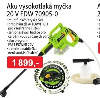 Aku vysokotlaká myčka 20 V FDW 70905-0