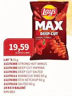 Kubík potraviny Lay's max deep-cut twisted paprika nabídka