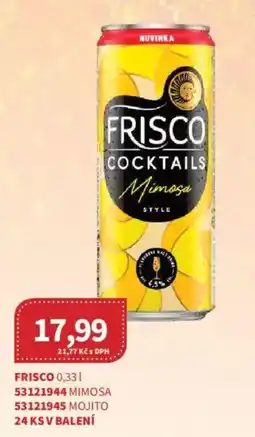 Kubík potraviny Frisco cocktails mimosa style nabídka