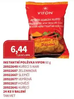 Kubík potraviny Vifon instantní polévka kuřecí s kari nabídka