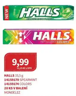 Kubík potraviny Halls spearmint nabídka