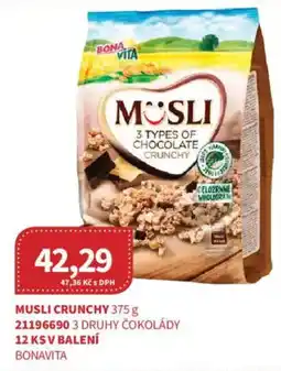 Kubík potraviny Bonavita musli crunchy 3 druhy čokolády nabídka