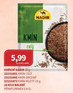 Kubík potraviny Nadir kmín celý nabídka