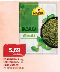 Kubík potraviny Nadir bazalka drhnutá nabídka