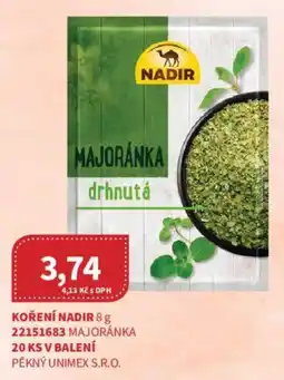 Kubík potraviny Nadir majoránka drhnutá nabídka