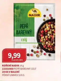 Kubík potraviny Nadir pepř barevný celý nabídka