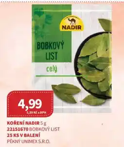 Kubík potraviny Nadir bobkový list celý nabídka