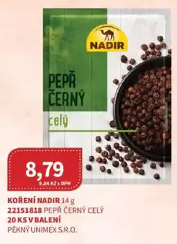 Kubík potraviny Nadir pepř černý celý nabídka
