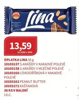 Kubík potraviny Lina s arašidy v kakaové polevě nabídka