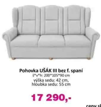 Pohovka UŠÁK III bez f. spaní
