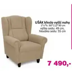 Jamall Ušák křeslo vyšší nohy nabídka