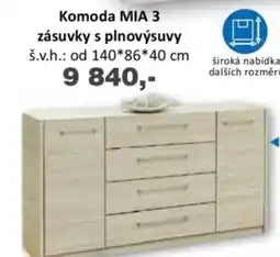 Jamall Mia komoda 3 zásuvky s plnovýsuvy nabídka