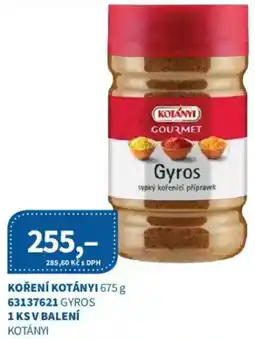 Kubík potraviny Kotányi gyros nabídka