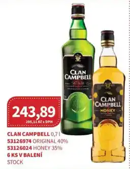 Kubík potraviny Clan Campbell original 40% honey 35% nabídka