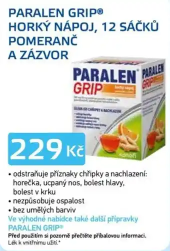 Paralen grip horký nápoj pomeranč a zázvor
