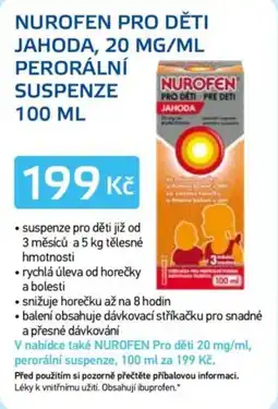 Lékárna AGEL Nurofen pro děti jahoda nabídka