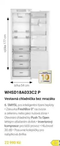 Jamall Whsd18a033c2 p vestavná chladnička bez mrazáku nabídka