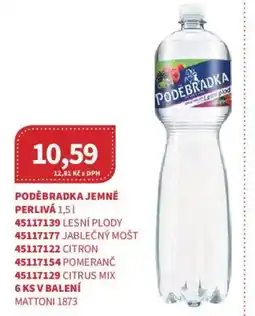 Kubík potraviny Poděbradka jemně perlivá nabídka