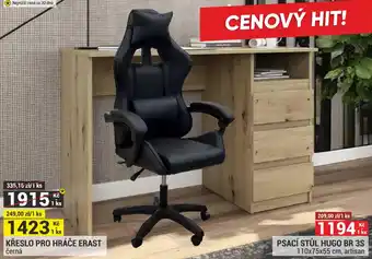 Erast křeslo pro hráče černá