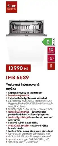 Jamall Imb vestavná integrovaná myčka nabídka