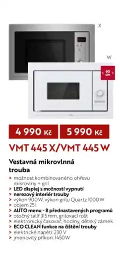 Jamall Vmt 445 x/vmt 445 w vestavná mikrovlnná trouba nabídka