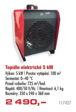 Uni Hobby Topidlo elektrické 5 kW nabídka
