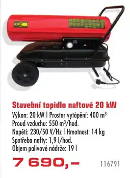 Uni Hobby Stavební topidlo naftové 20 kW nabídka