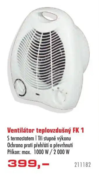 Ventilátor teplovzdušný FK 1