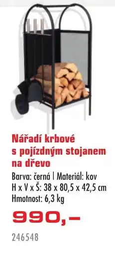 Uni Hobby Nářadí krbové s pojízdným stojanem na dřevo nabídka