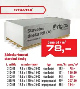 Uni Hobby rigips stavební deska rb (a) nabídka