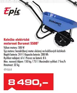 Uni Hobby Epic kolečko elektrické motorové Duramot S500 nabídka