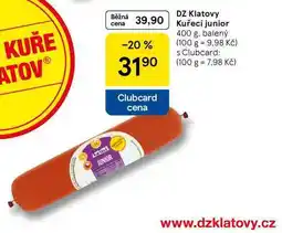 Tesco DZ Klatovy Kuřecí junior, 400 g, balený nabídka